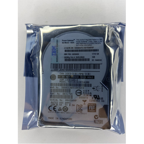 Жесткий диск IBM 1.71TB SAS HDD PN: 00E9938 MODEL: HUC101818CS4200