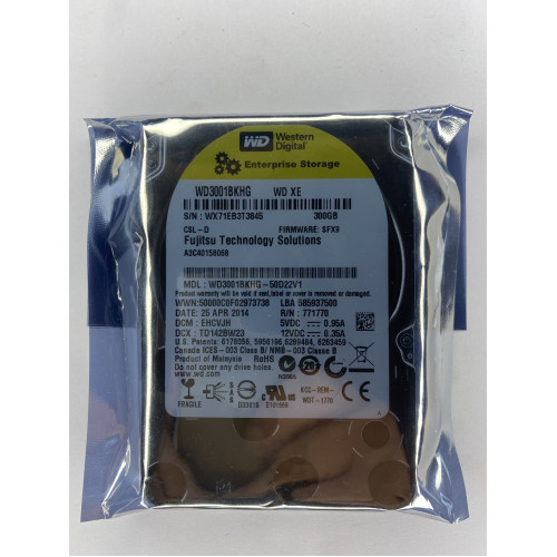 Жесткий диск Western Digital 300GB SAS HDD PN: WD3001BKHG MODEL: WD3001BKHG-50D22V1